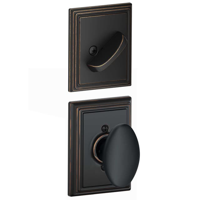 F59 Siena Inside Trim Handleset/Entrance Knob Lock with Addison Trim