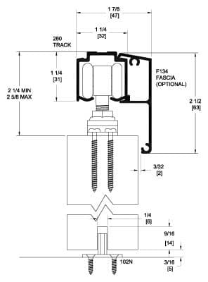 Track and Hardware Pack for Sliding Panels