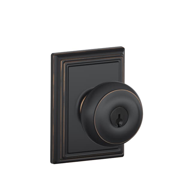 F51A Georgian Keyed Entry Knob Lock With Addison Trim