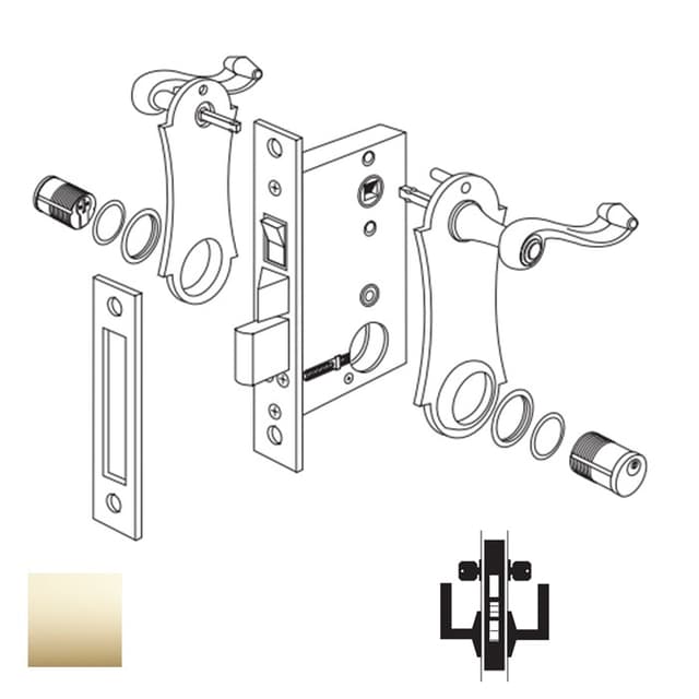 Uni-Lock Mort Double Cylinder Lever X Escutcheon