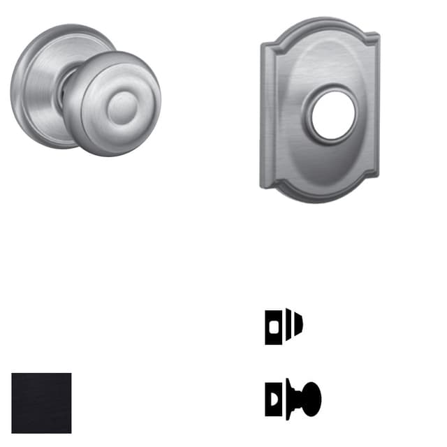 F59 Georgian Inside Trim Handleset/Entrance Knob Lock with Camelot Trim