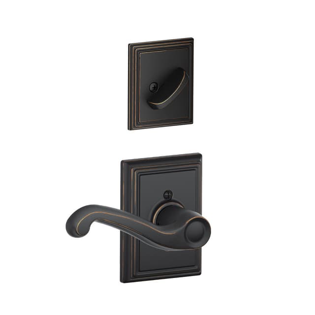 F59 Flair Inside Trim Handleset/Entrance Lever Lock with Addison Trim