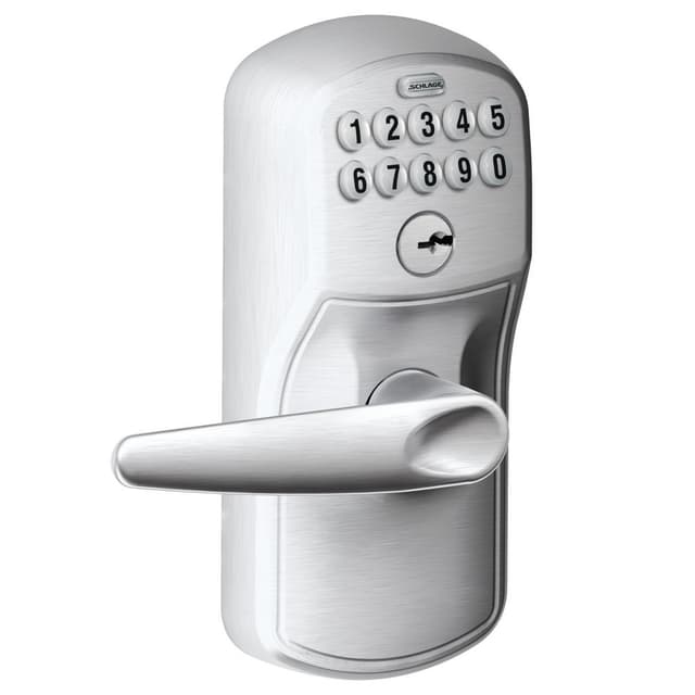 FE595 Keypad Lever with Plymouth Trim and Jazz Lever with Flex Lock