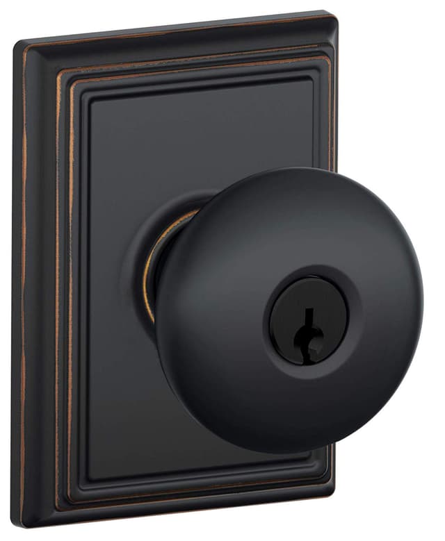 F51A Plymouth Keyed Entry Knob Lock With Addison Trim
