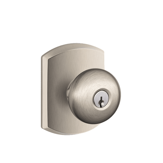 F51A Plymouth Keyed Entry Knob Lock With Greenwich Trim
