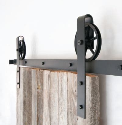 6' Barn Door-Flat Track Kit With Spoke Wheel Hangers