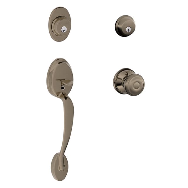 F62 Plymouth Double Cylinder Handleset with Georgian Entrance Knob