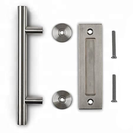 Sliding Door Round Bar and Recessed Pull Combo