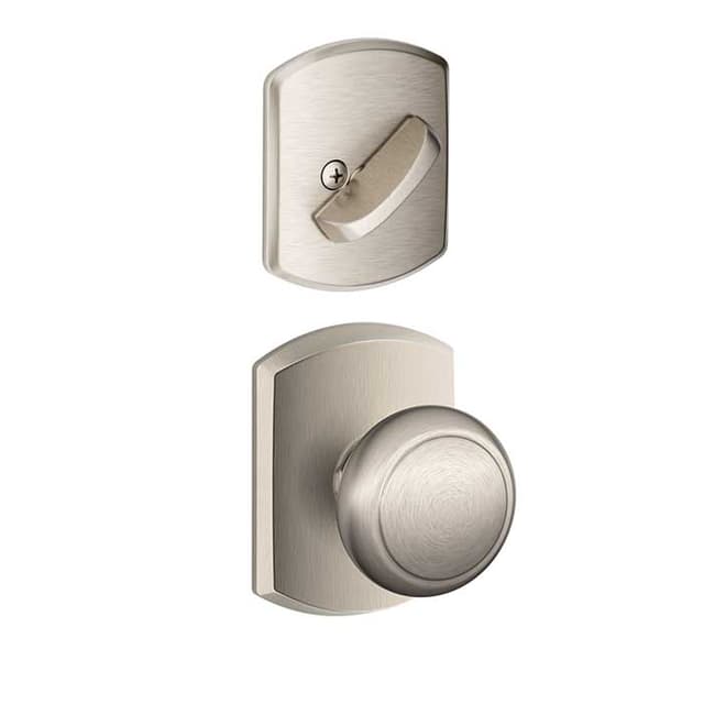 F59 Andover Inside Trim Handleset/Entrance Knob Lock with Greenwich Trim