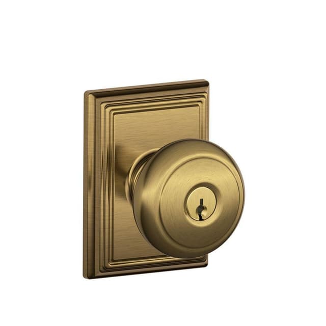 F51A Andover Keyed Entry Knob Lock With Addison Trim