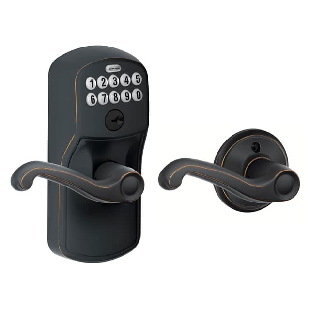 FE575 Keypad Lever with Plymouth Trim and Flair Lever with Auto Lock