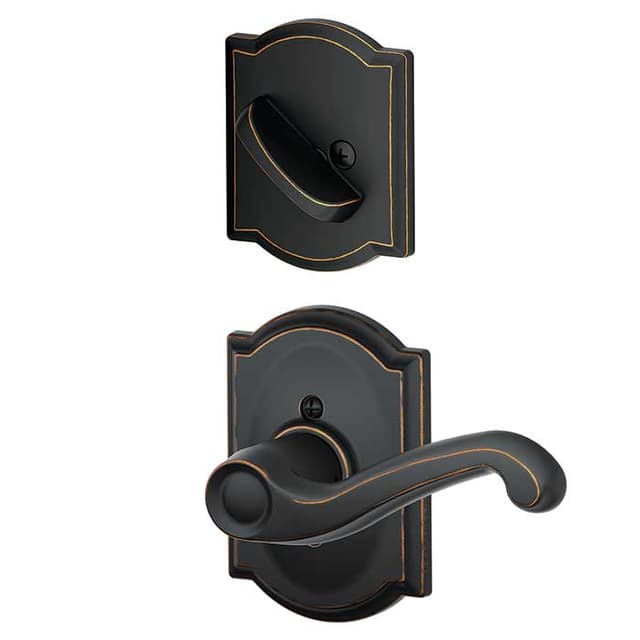 F59 Flair Inside Trim Handleset/Entrance Lever Lock with Camelot Trim