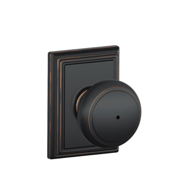 F40 Andover Privacy Knob Lock With Addison Trim