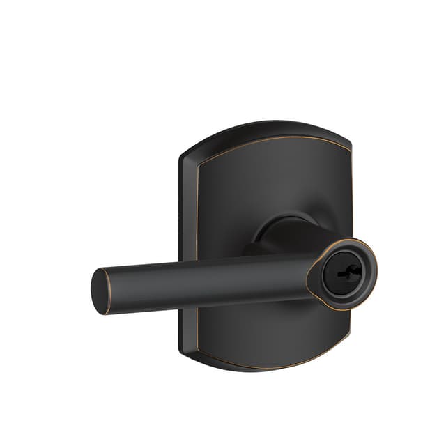 F51A Broadway Keyed Entry Lever Lock With Greenwich Trim