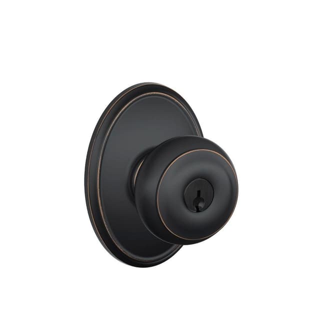 F51A Georgian Keyed Entry Knob Lock With Wakefield Trim