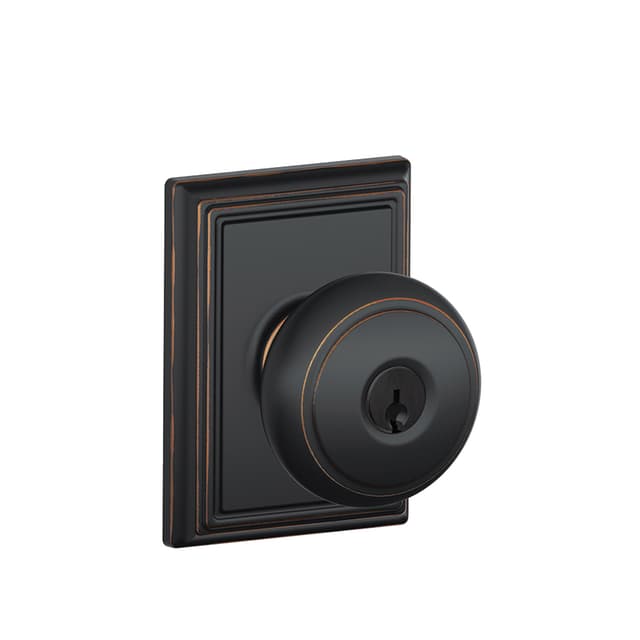 F51A Andover Keyed Entry Knob Lock With Addison Trim