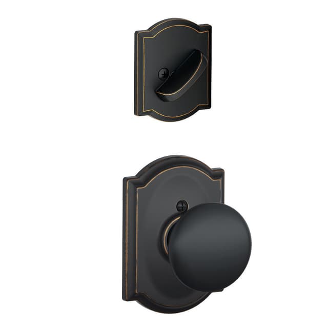 F59 Plymouth Inside Trim Handleset/Entrance Knob Lock with Camelot Trim