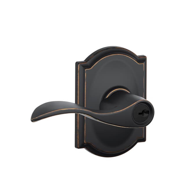 F51A Accent Keyed Entry Lever Lock With Camelot Trim