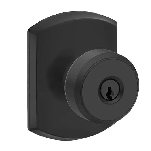 F51A Bowery Keyed Entry Knob Lock With Greenwich Trim