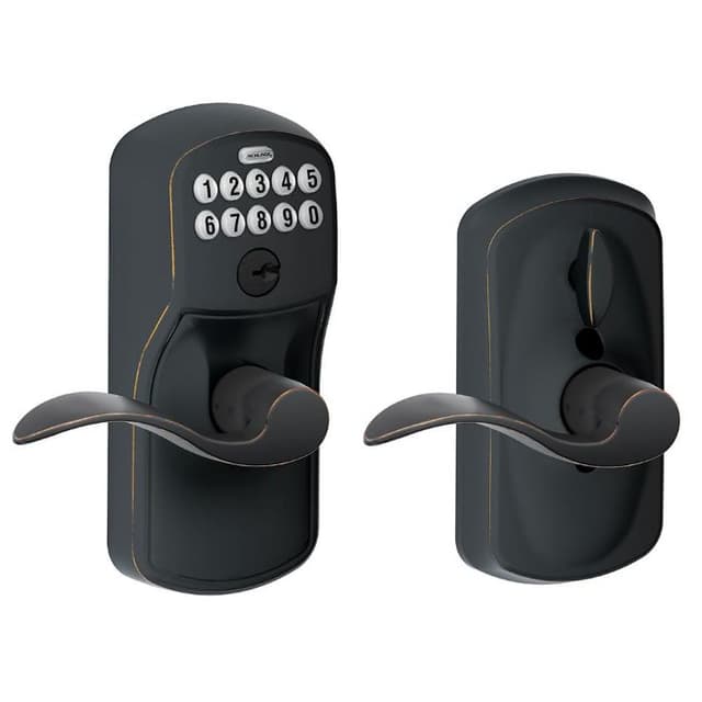 FE595 Keypad Lever with Plymouth Trim and Accent Lever with Flex Lock