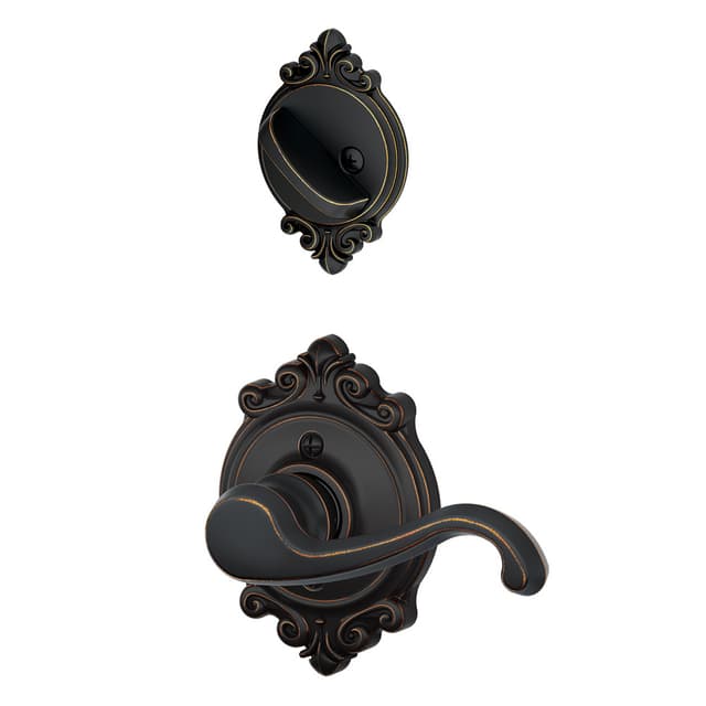 F59 Flair Inside Trim Handleset/Entrance Lever Lock with Brookshire Trim