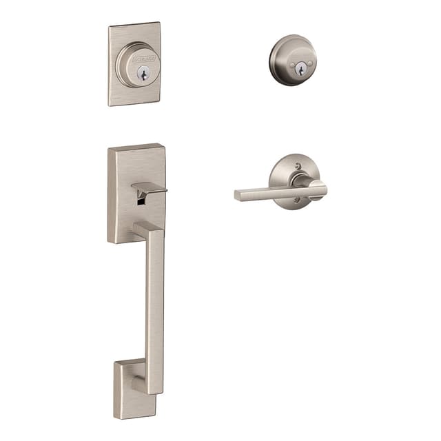 F62 Century Double Cylinder Handleset with Latitude Entrance Lever