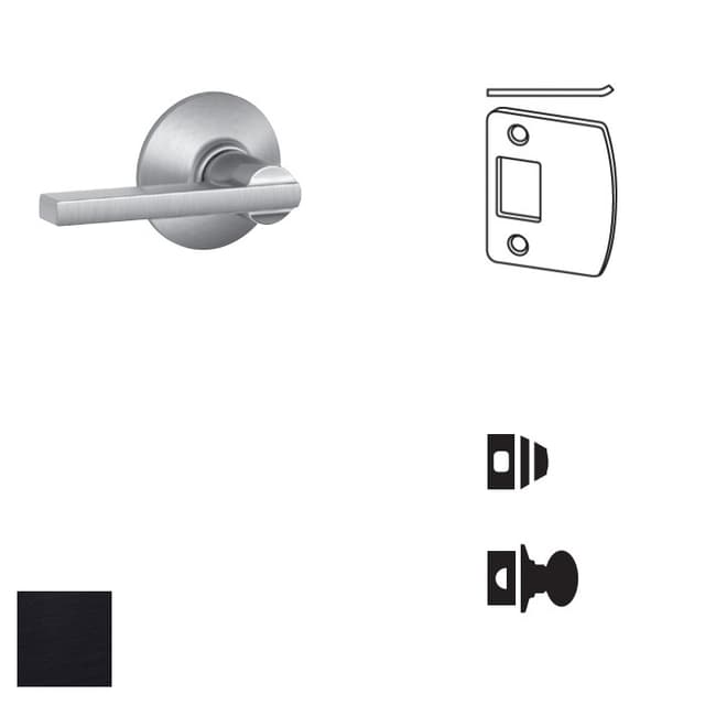 F59 Latitude Inside Trim Handleset/Entrance Lever Lock with Round Full Lip Strike