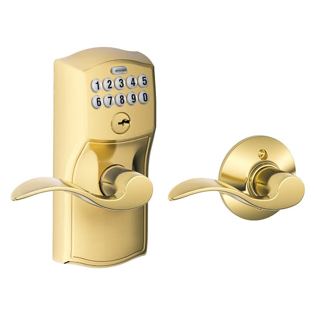 FE575 Keypad Lever with Camelot Trim and Accent Lever with Auto Lock