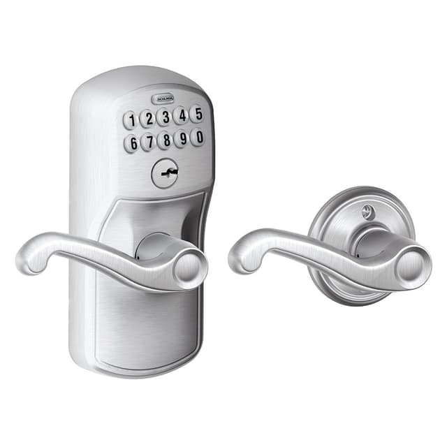 FE575 Keypad Lever with Plymouth Trim and Flair Lever with Auto Lock