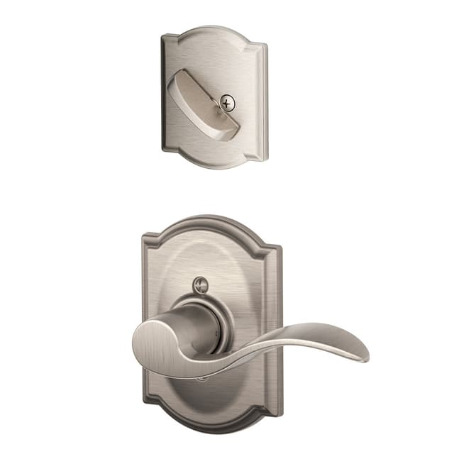 F59 Accent Inside Trim Handleset/Entrance Lever Lock with Camelot Trim