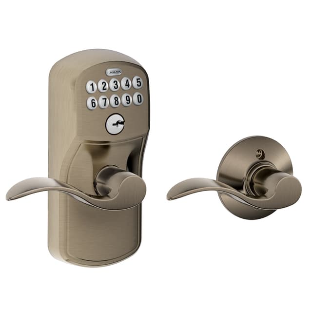 FE575 Keypad Lever with Plymouth Trim and Accent Lever with Auto Lock