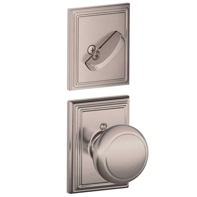 F59 Andover Inside Trim Handleset/Entrance Knob Lock with Andover Trim