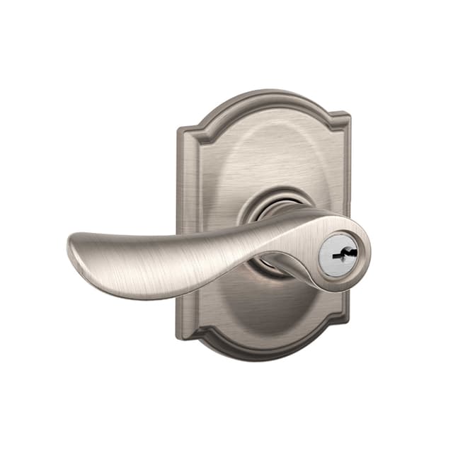 F51A Champagne Keyed Entry Lever Lock With Camelot Trim