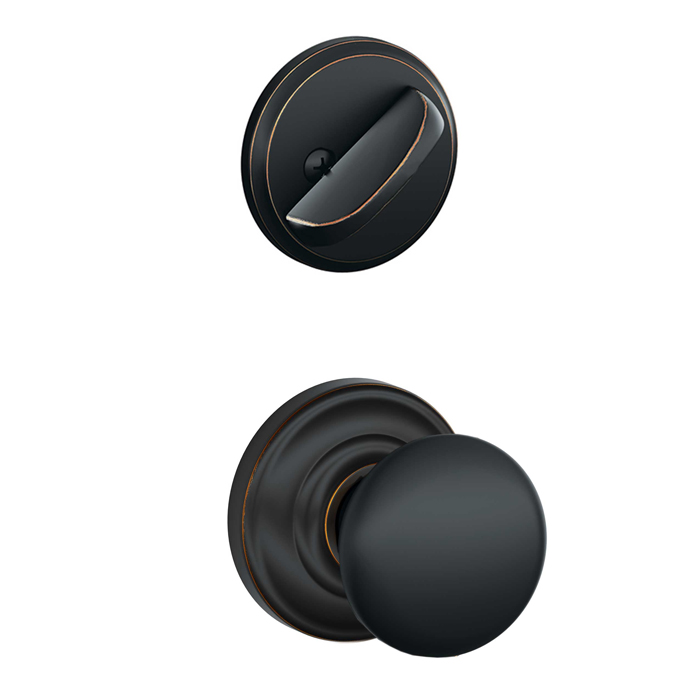 F59 Plymouth Inside Trim Handleset/Entrance Knob Lock with Andover Trim